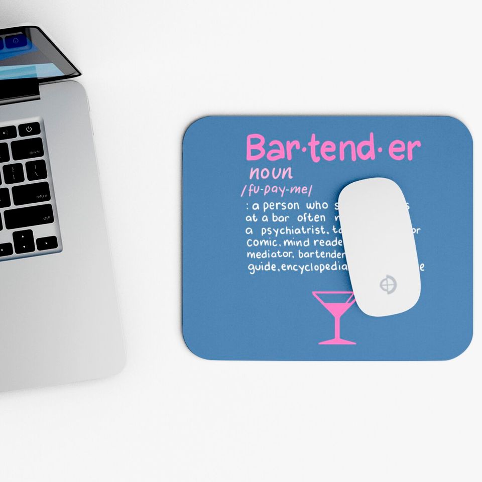 Bartender Noun Definition Mouse Pad Funny Cocktail B Mouse Pads