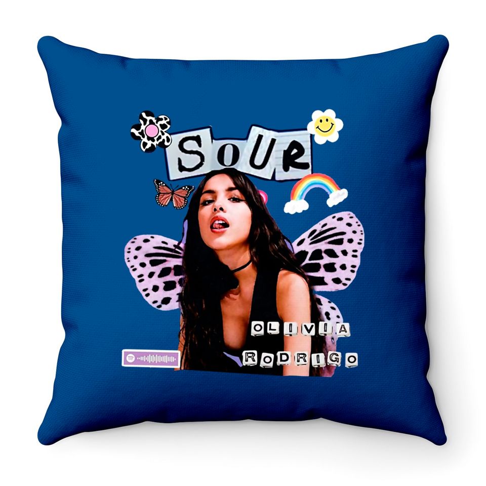 Olivia Sour Album Throw Pillow, Olivia Rodrigo Sour Tour 2022, Music Throw Pillows