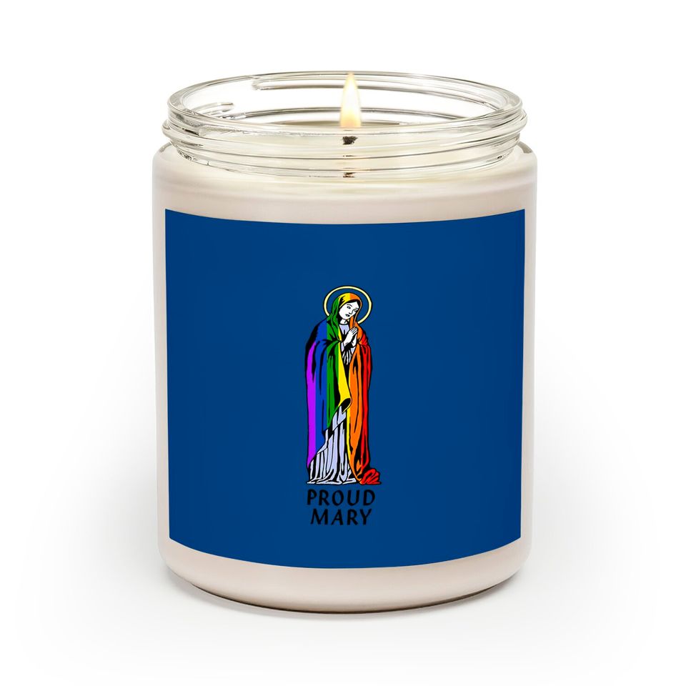 Mother Mary Scented Candle, Mother Mary Gift, Christian Scented Candle, Christian Gift, Proud Mary Rainbow Flag Lgbt Gay Pride Support Lgbtq Parade Scented Candles