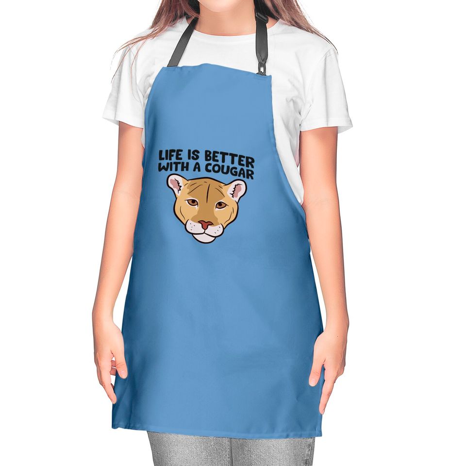 Funny Cougars Lover Life Is Better With Cougar Kitchen Aprons
