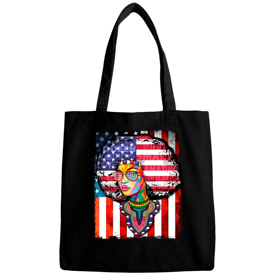 Afro Women Flag - Black History Shirt Bags