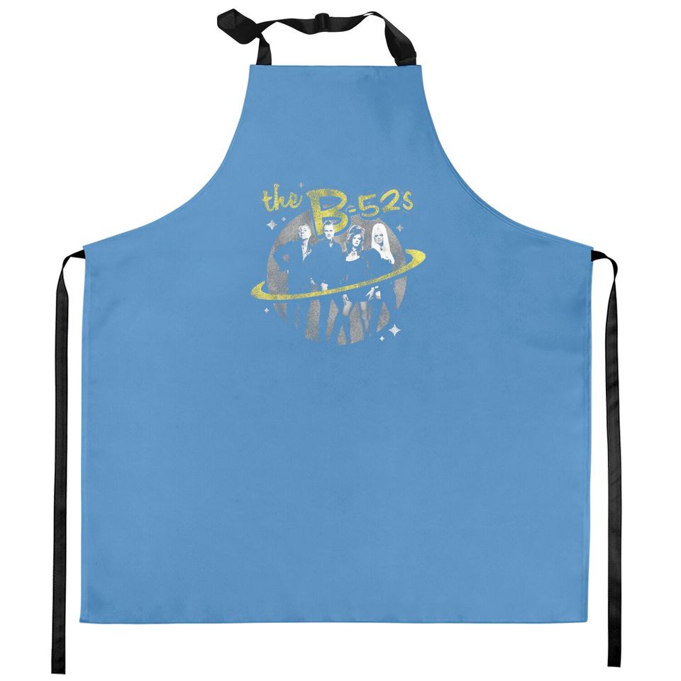 The B-52's Logo and Planet Navy Heather Kitchen Aprons