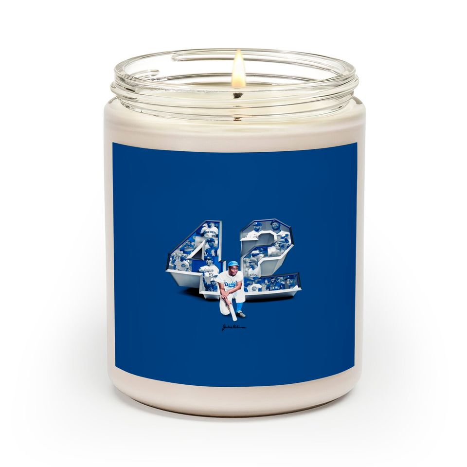 Jackie42 Scented Candles, Jackie Robinson 42 Scented Candle, Legend Jackie Robinson, Jackie Robinson 75th Anniversary Scented Candle