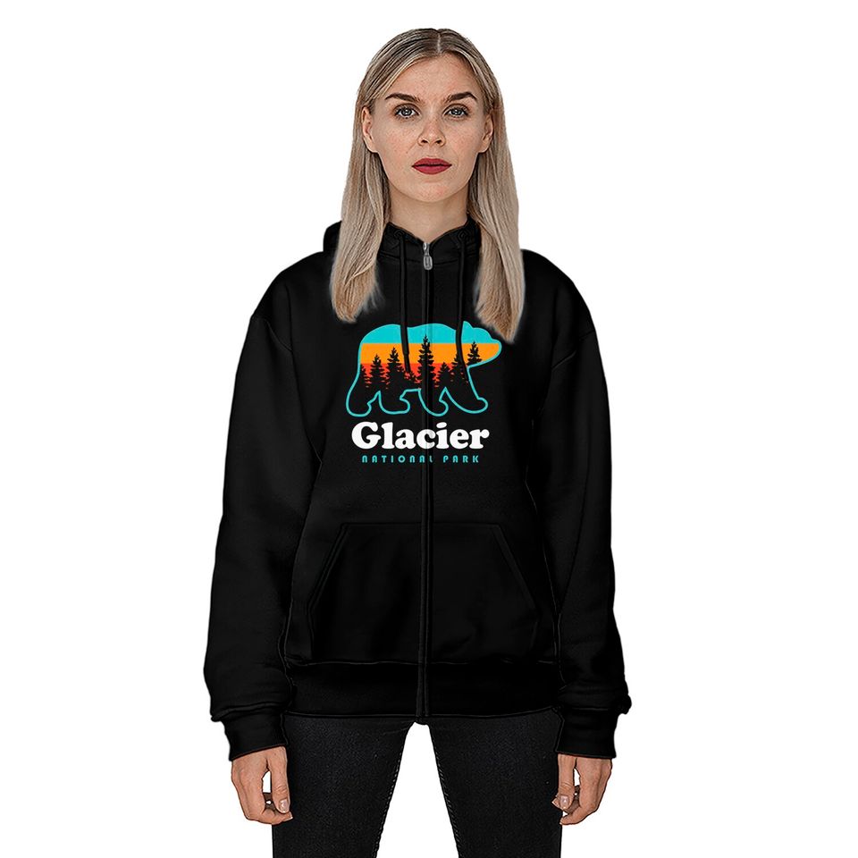 Glacier National Park Zip Hoodies
