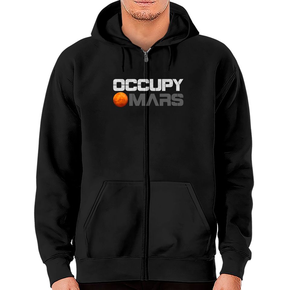 Occupy Mars Shirt Zip Hoodies