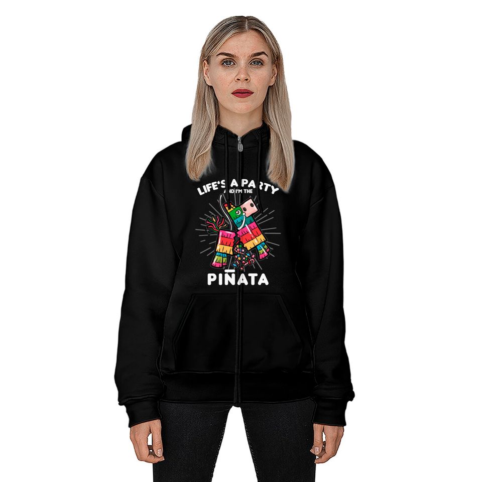 LIFE IS A PARTY AND I AM THE PINATA BDSM SUB SLAVE Zip Hoodies