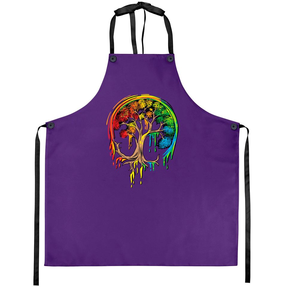 Colorful Tree Life is really good Tree Art Aprons