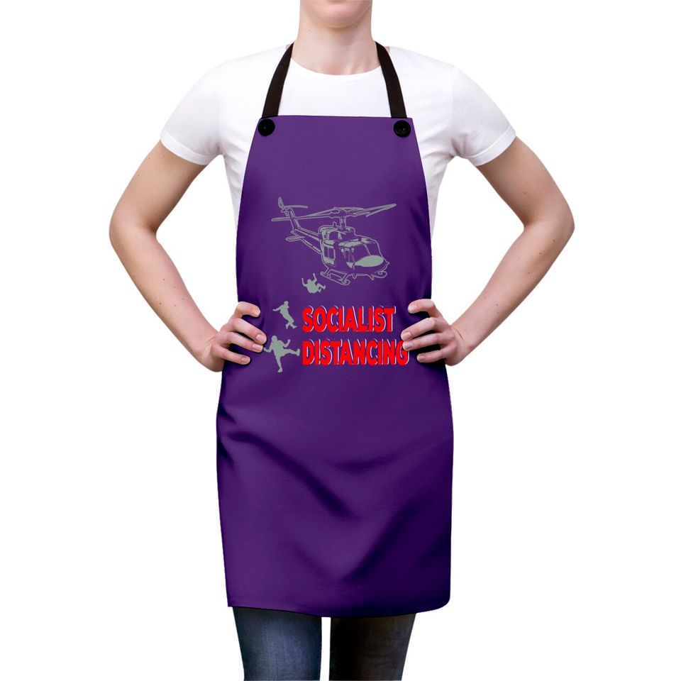 Funny Pilot Socialist Distancing Helicopter Gifts Aprons