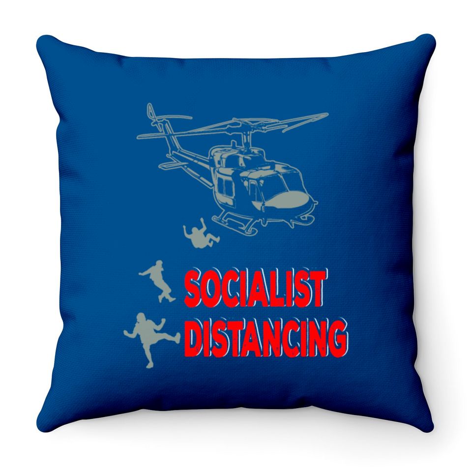 Funny Pilot Socialist Distancing Helicopter Gifts Throw Pillows