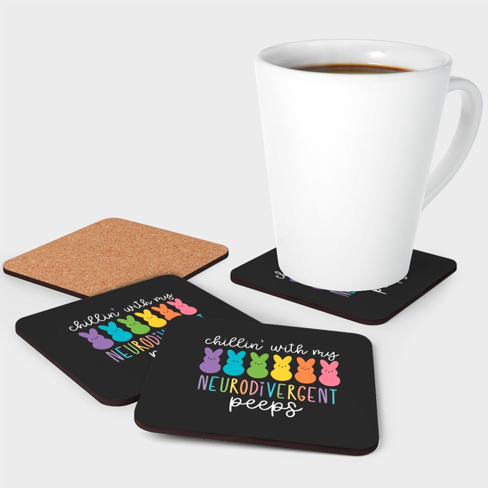 Chillin With My Neurodivergent Peeps Coasters, Special Education Coaster, Autism Coaster, Awareness Day Coaster, Autism Mom Coaster, Autistic Coaster