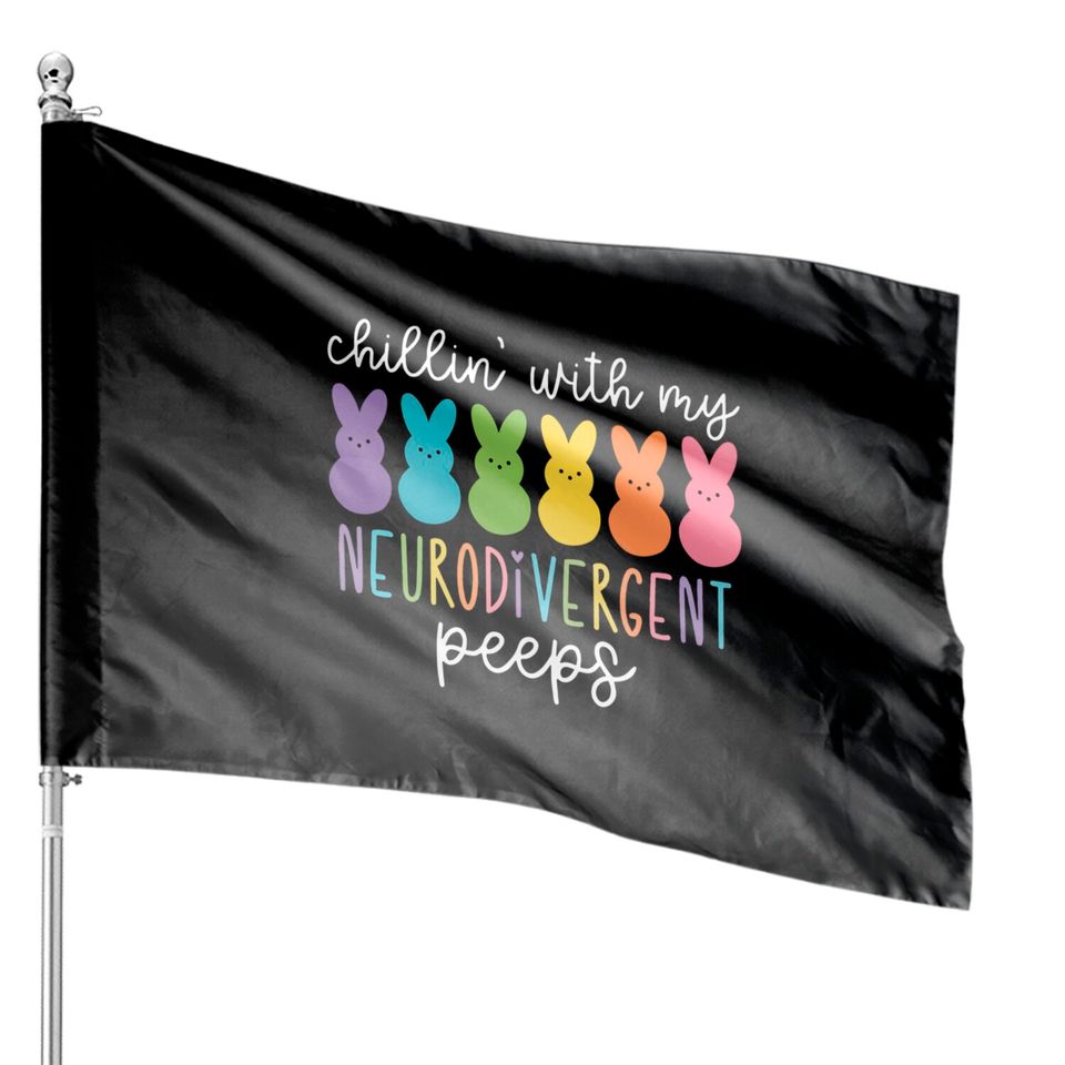 Chillin With My Neurodivergent Peeps House Flags, Special Education House Flag, Autism House Flag, Awareness Day House Flag, Autism Mom House Flag, Autistic House Flag