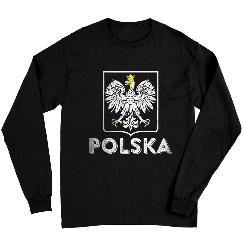 Polska Retro Style Tee Poland Long Sleeves Polish Soccer Shirt