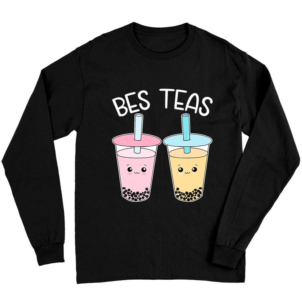 Bes Teas-Besties Bubble-Tea Cute Boba-Best-Friends Long Sleeves