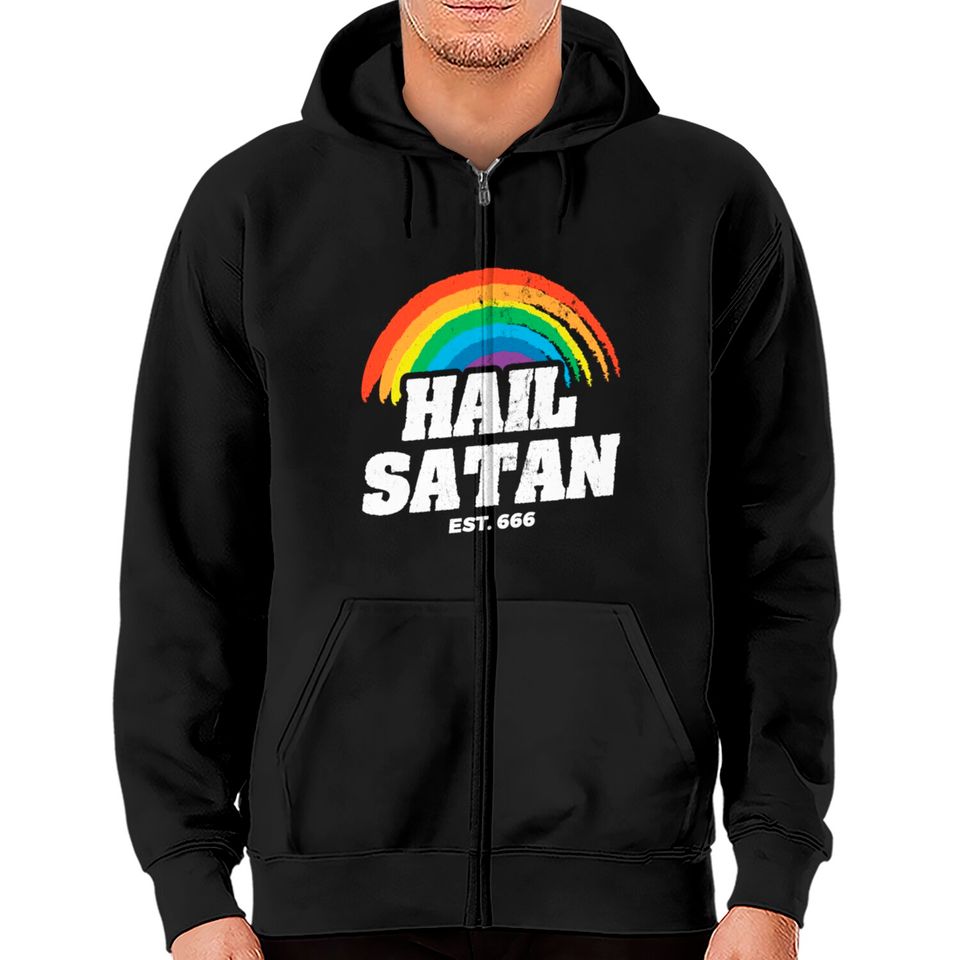 Satanic Funny Satan Zip Hoodies