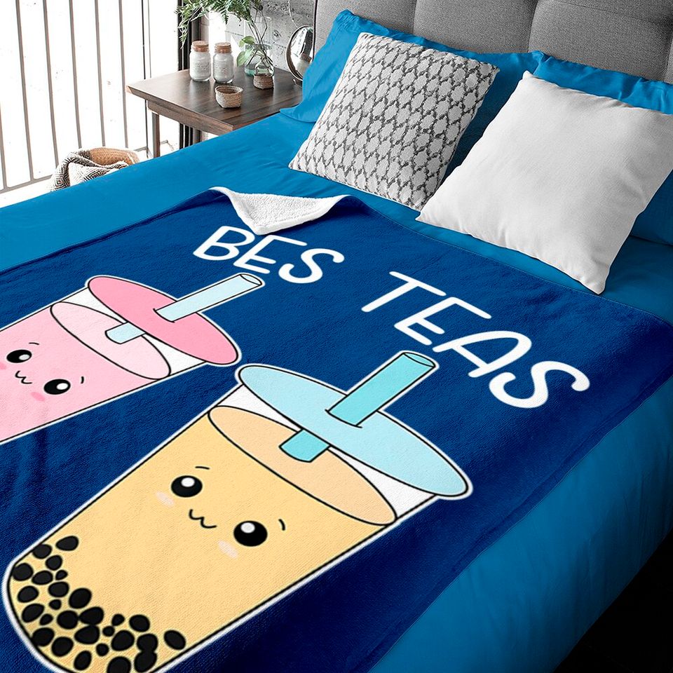 Bes Teas-Besties Bubble-Tea Cute Boba-Best-Friends Baby Blankets