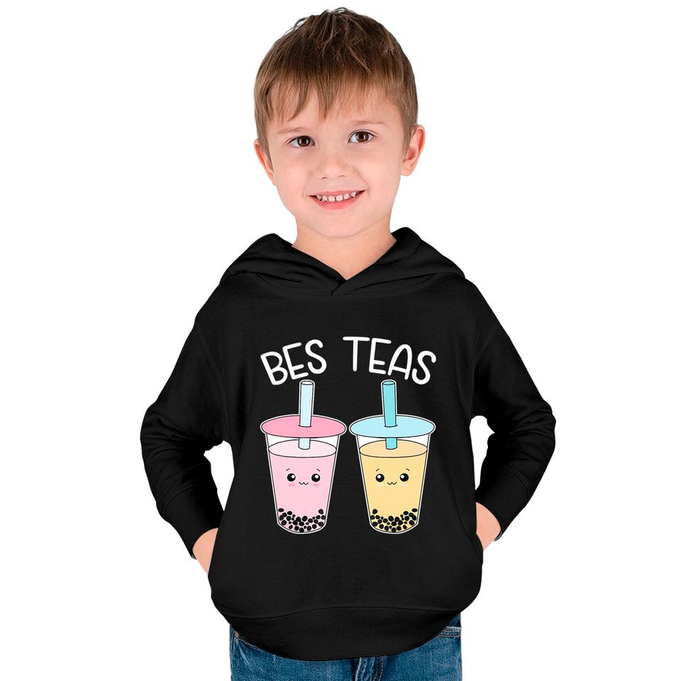 Bes Teas-Besties Bubble-Tea Cute Boba-Best-Friends Kids Pullover Hoodies