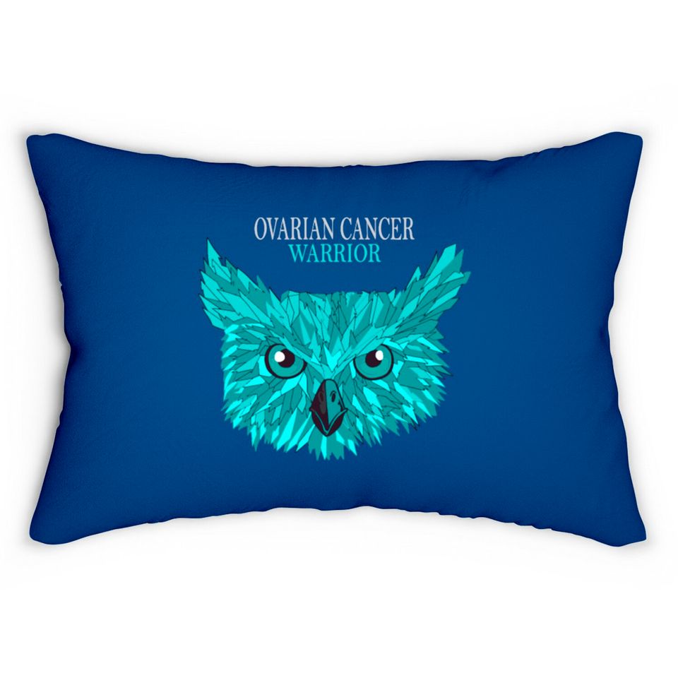 Ovarian Cancer Warrior Teal Ribbon Lumbar Pillows