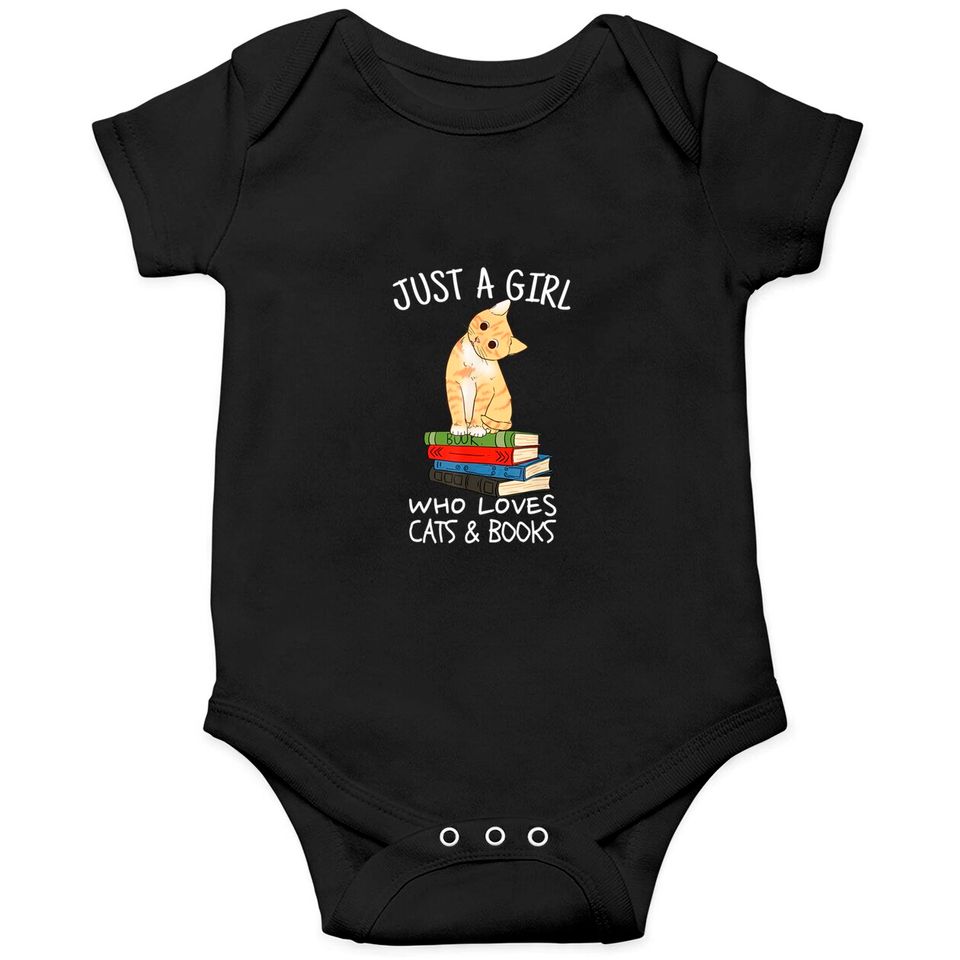 Just A Girl Who Loves Books And Cats - Funny Reading Onesies