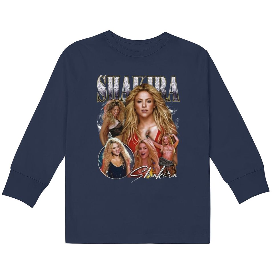 SHAKIRA Vintage shirt - Shakira 90s bootleg retro  Kids Long Sleeve T-Shirts