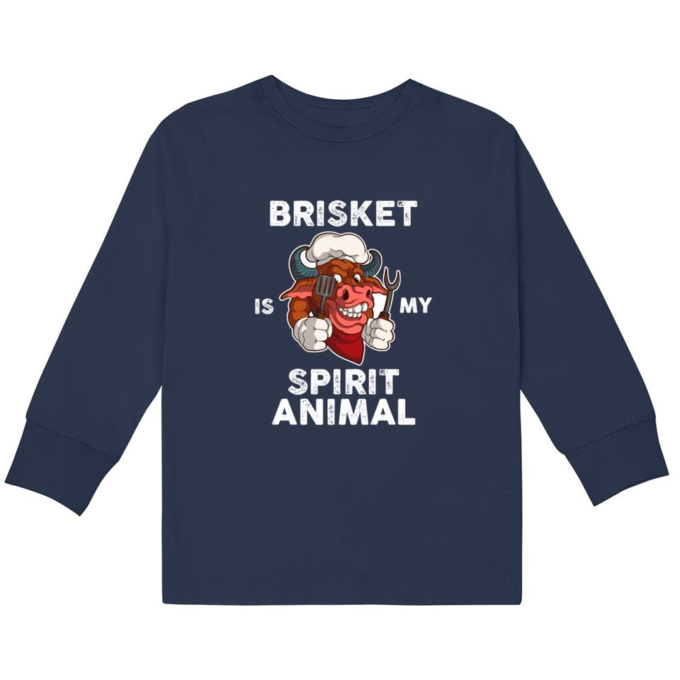 Brisket Is My Spirit Animal Funny BBQ Gift  Kids Long Sleeve T-Shirts