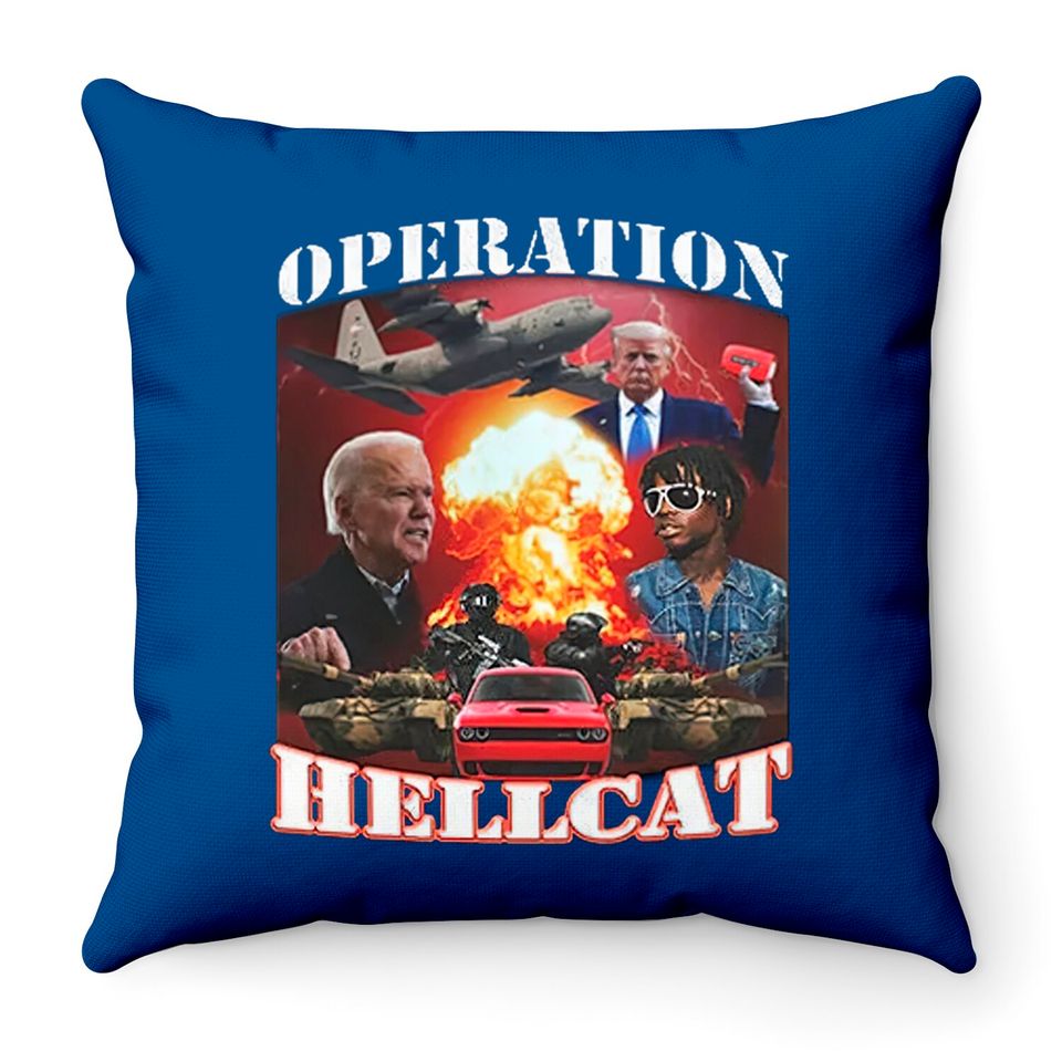 Operation Hellcat Throw Pillows, Biden Die For This Hellcat Throw Pillows