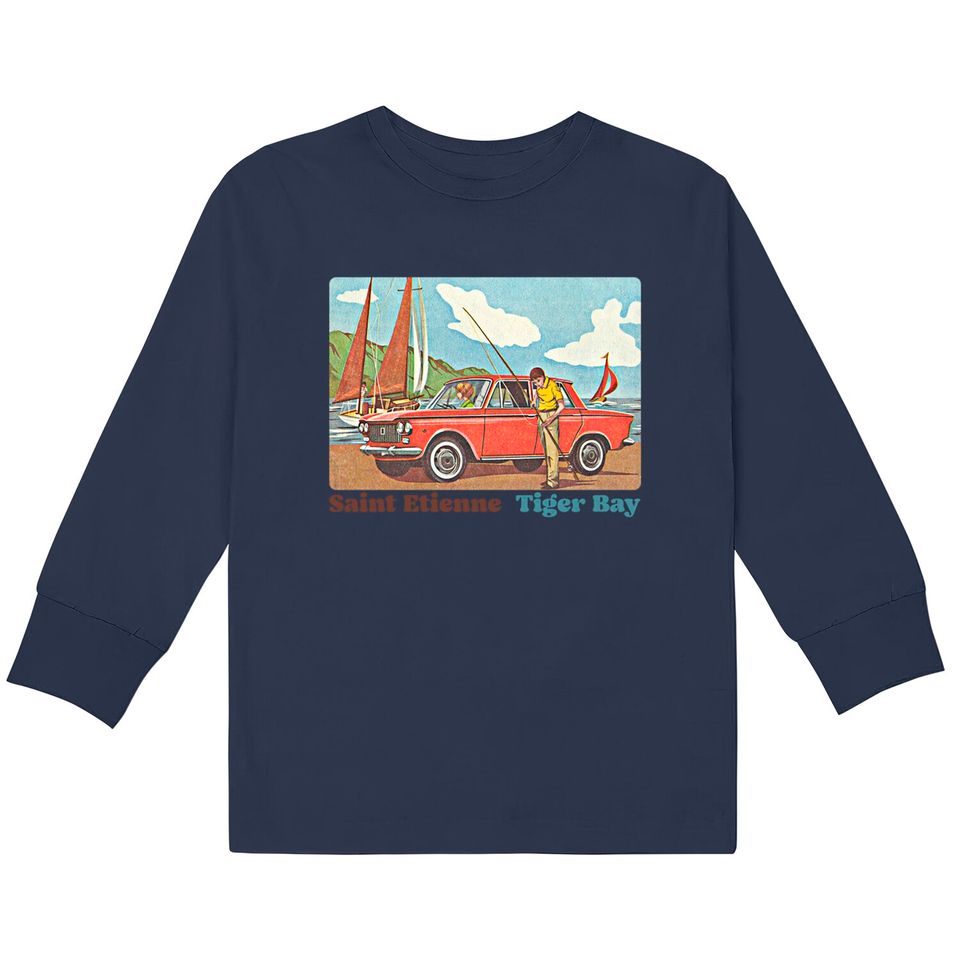 Saint Etienne --- Original Retro Style Fan Art Design - St Etienne -  Kids Long Sleeve T-Shirts
