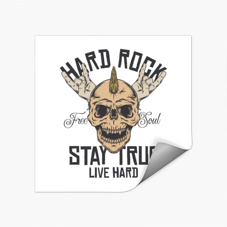 Hard Rock Stay True Live Hard Rockstar Heavy Metal Stickers