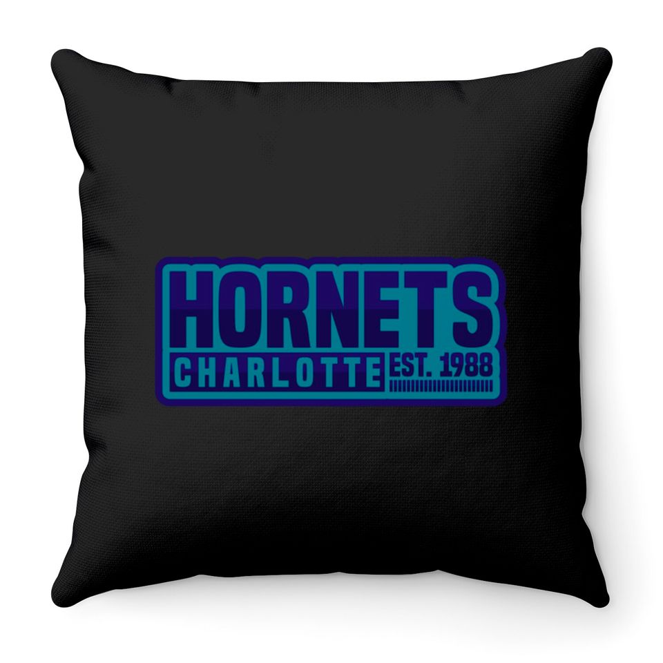 Charlotte Hornets 02 - Charlotte Hornets - Throw Pillows