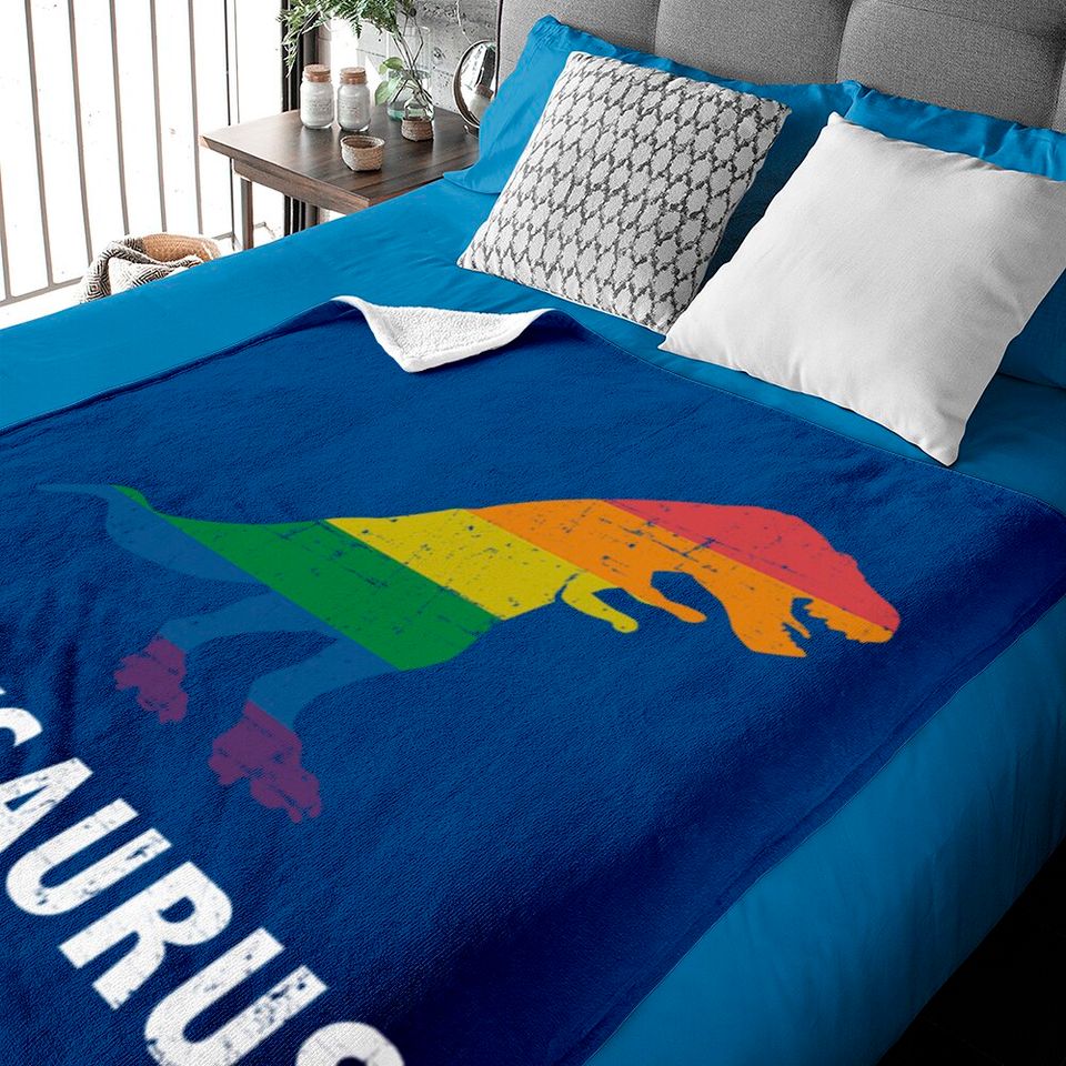 Allysaurus dinosaur in rainbow flag for ally LGBT pride - Gay Ally - Baby Blankets