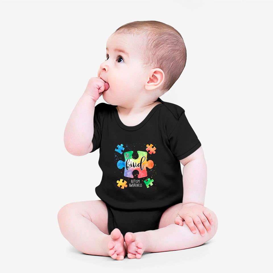 Be Kind Puzzle Pieces Cute Autism Awareness Onesies