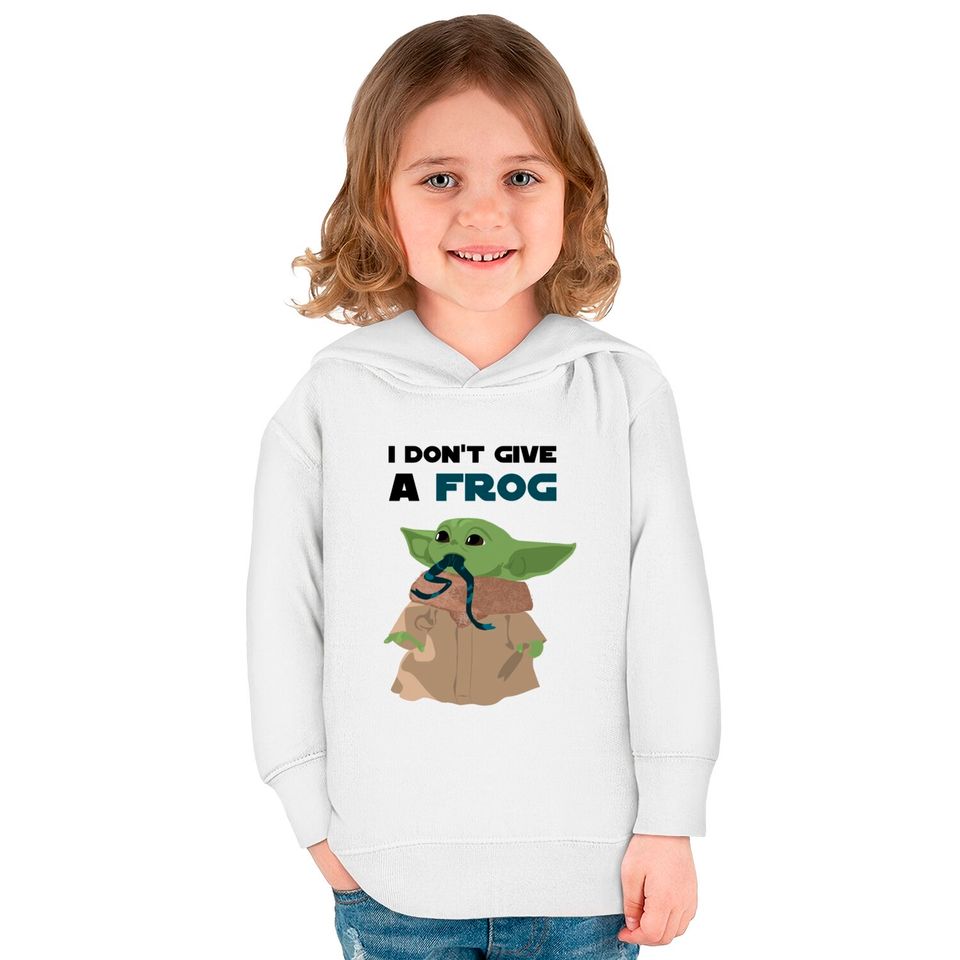 Funny sayings Baby Yoda I don't give a frog Quote Kids Pullover Hoodies