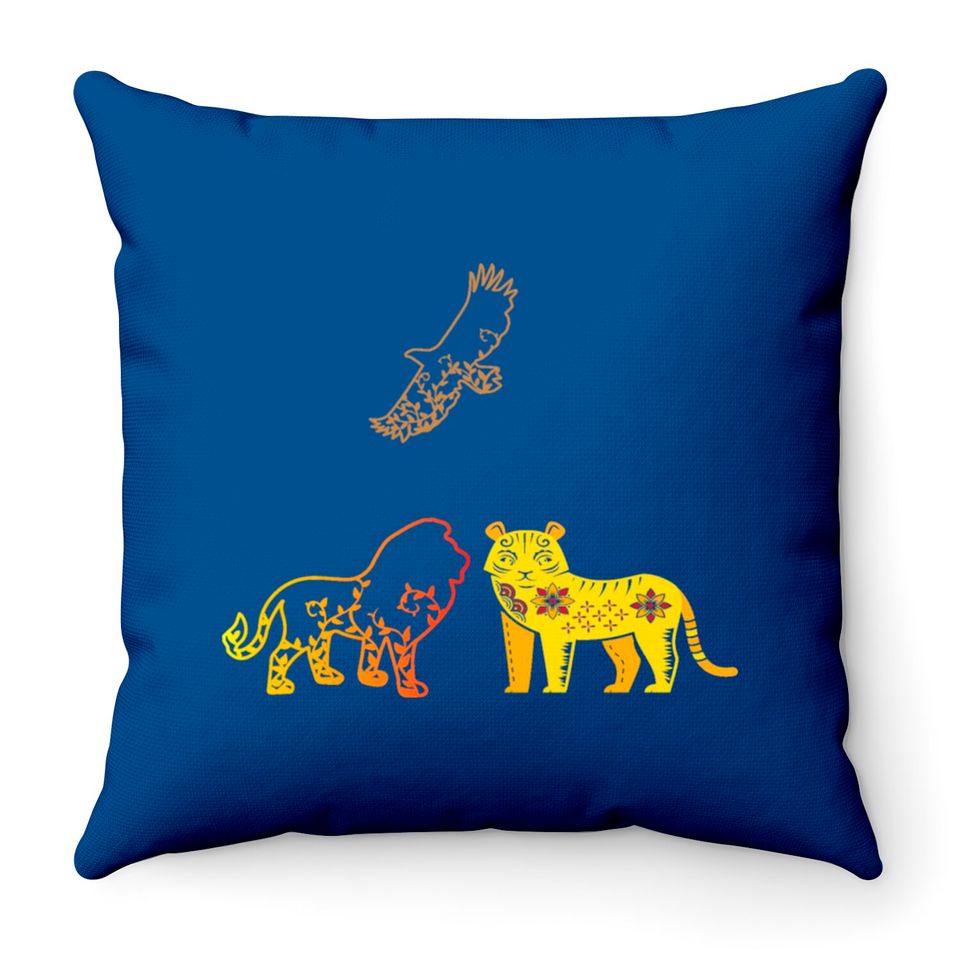 Lions And Tigers Throw Pillows