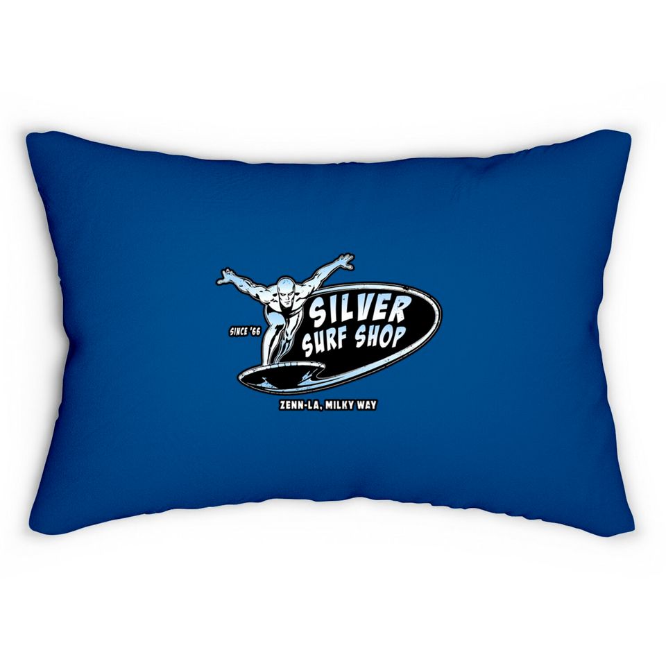 Silver Surf Shop (Black Print) - Silver Surfer - Lumbar Pillows