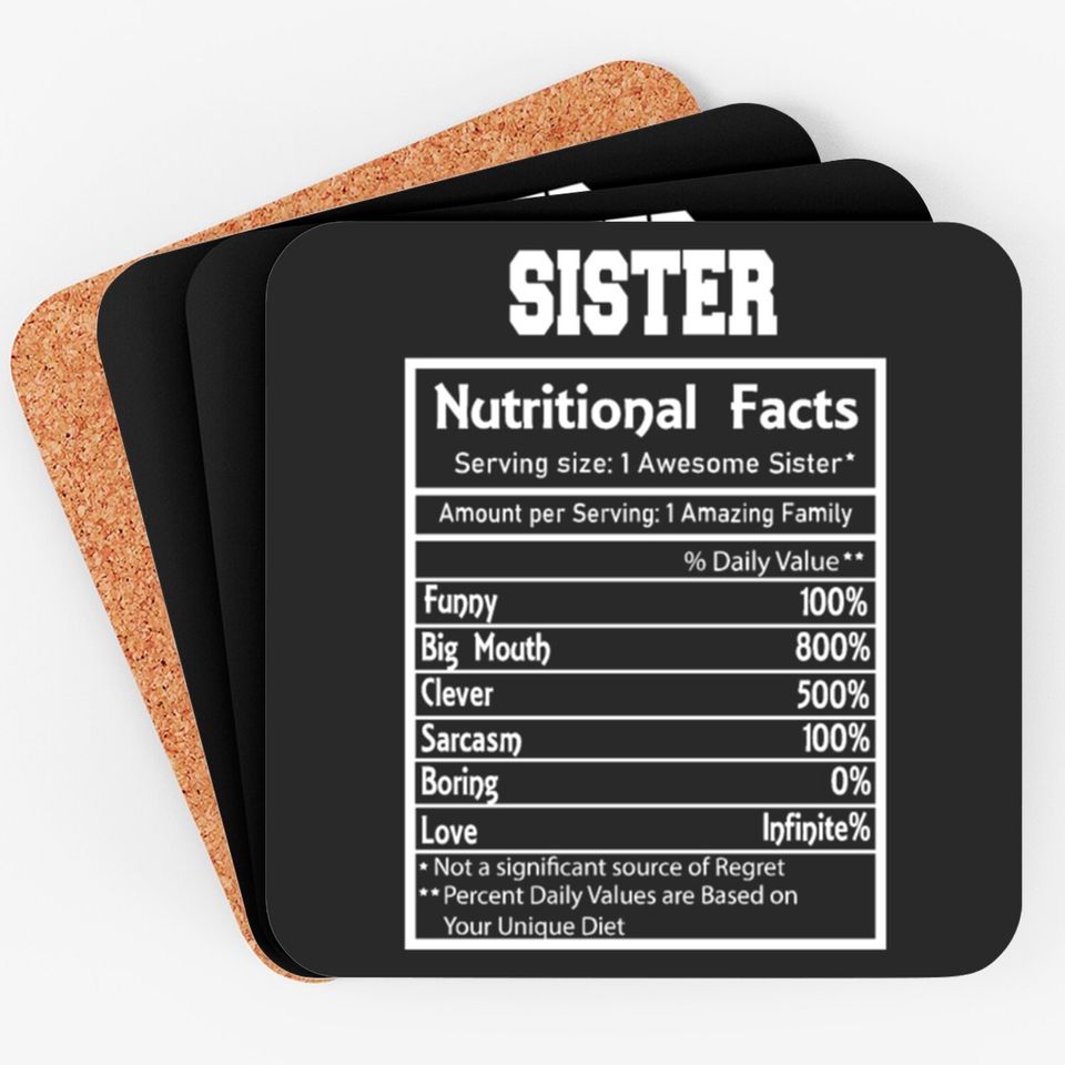 Sister Nutritional Facts Funny Coasters