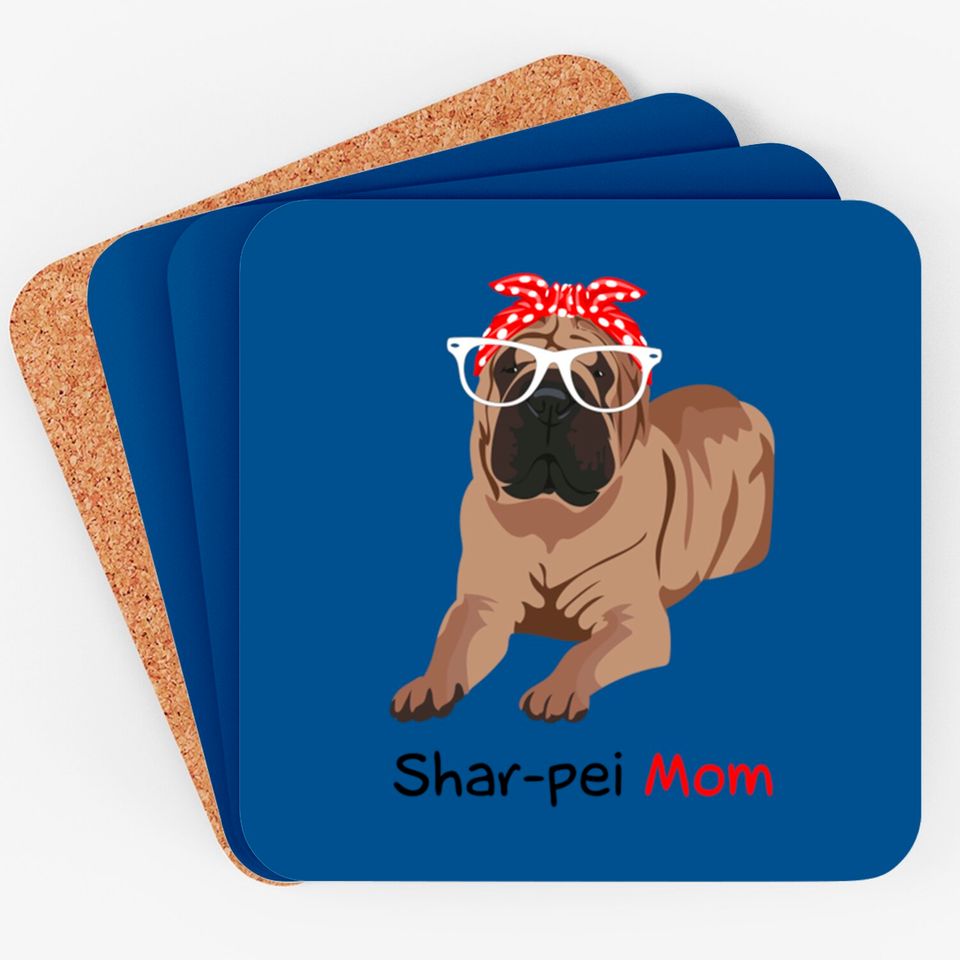 Shar-Pei Mom Bandana Womens Shar-Pei Dog - Shar Pei Mom - Coasters