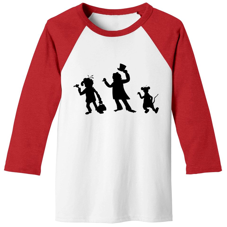 Hitchhiking Ghosts - Black silhouette - Haunted Mansion - Baseball Tees