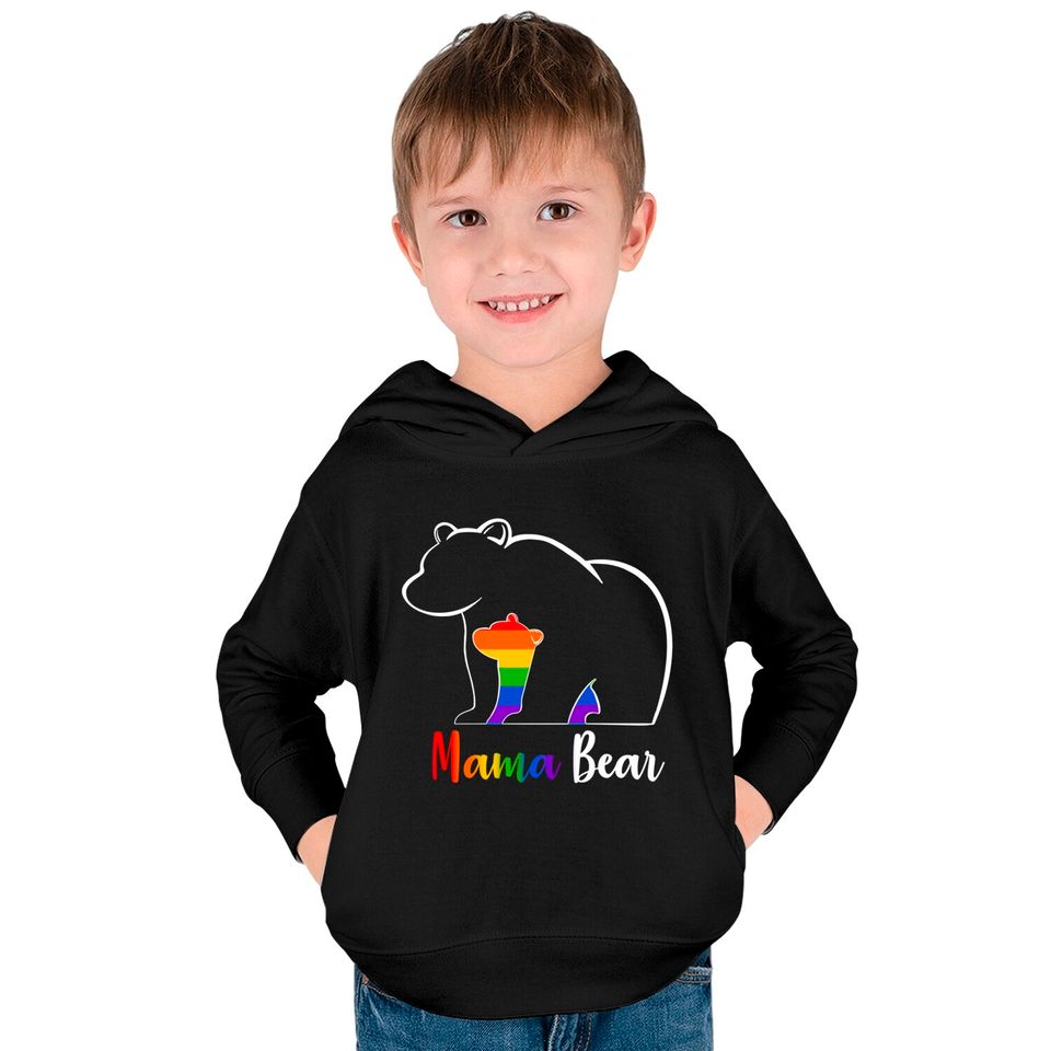 LGBT Mama Bear Gay Pride Equal Rights Rainbow Mom Love Hug Kids Pullover Hoodies