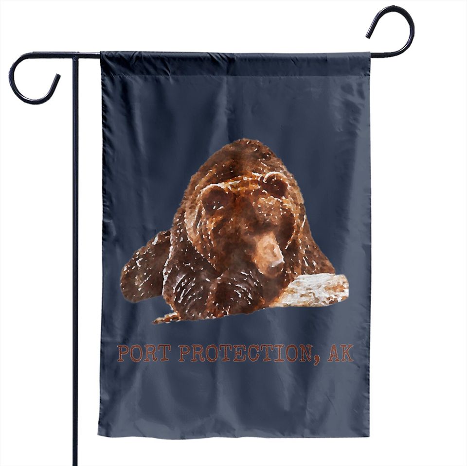 Port Protection Brown Grizzly Bear In Snow Alaska Pacific NW Garden Flags Hoodies