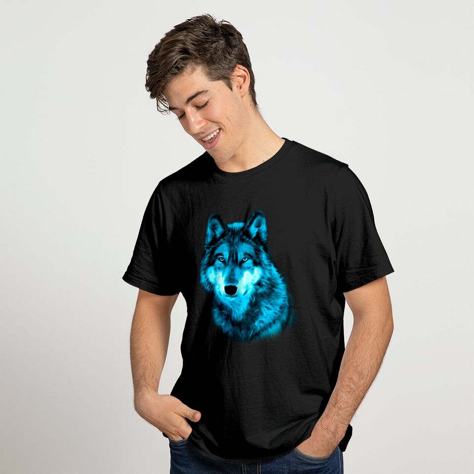 Serious Face Wolf Glow Head T-shirt