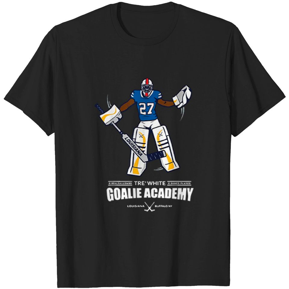 tre white goalie academy T-shirt