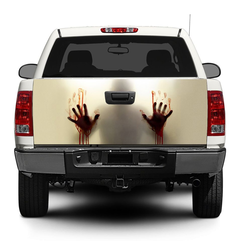 Zombie Blood Help Tailgate Decal Sticker Wrap