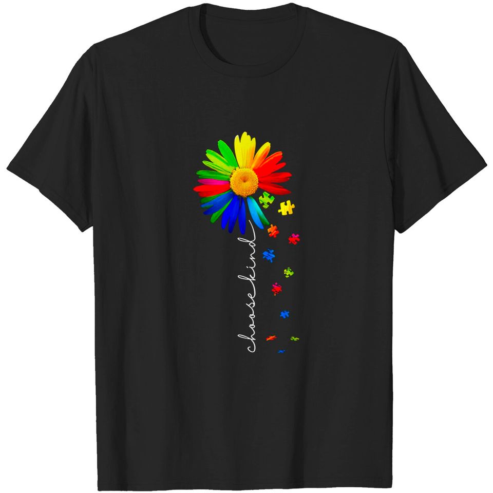 Choose Kind Autism Awareness Daisy Flower Warrior - Autism - T-Shirt