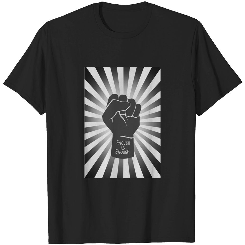 black raising fist | enough is enough | retro, vintage - Raised Fist Retro Vintage Style - T-Shirt