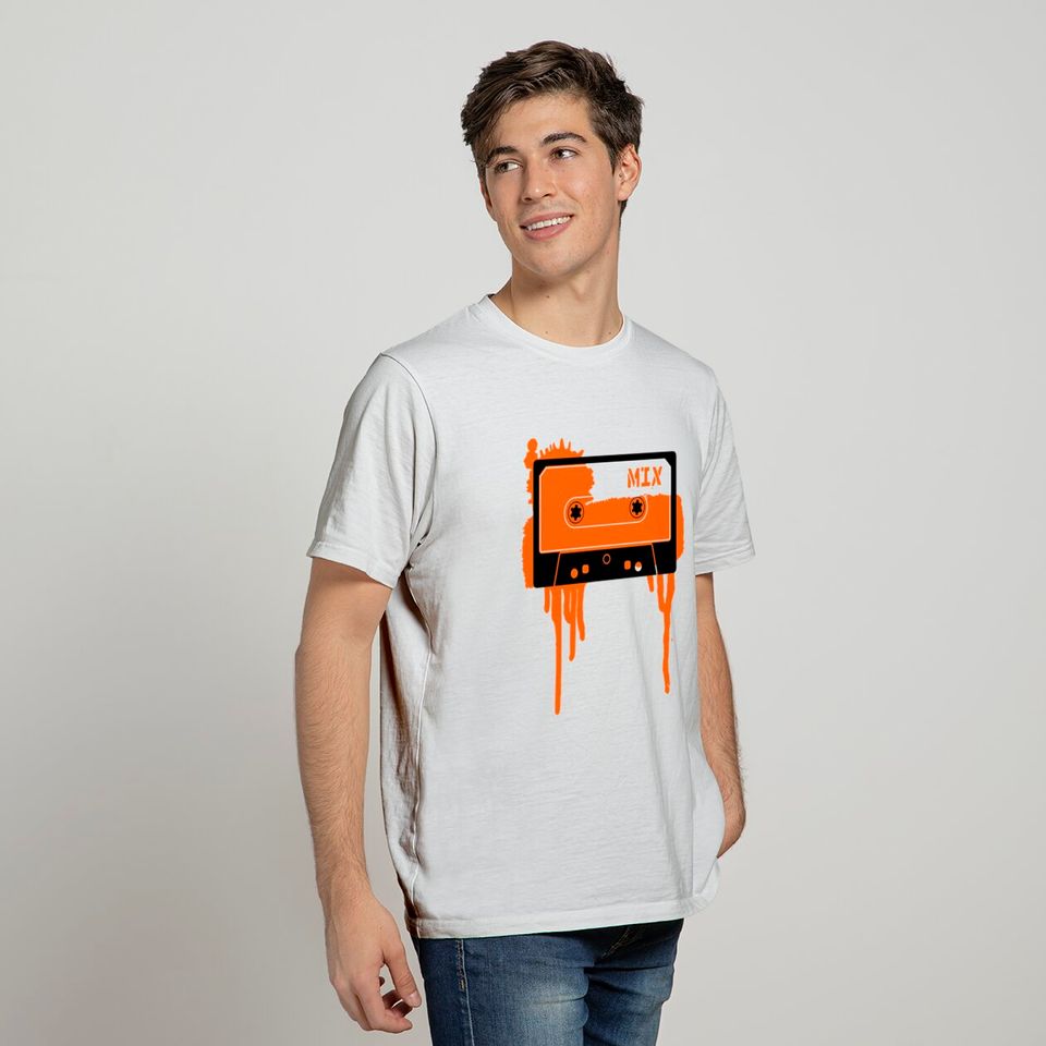 Orange vintage cassette tape T-shirt