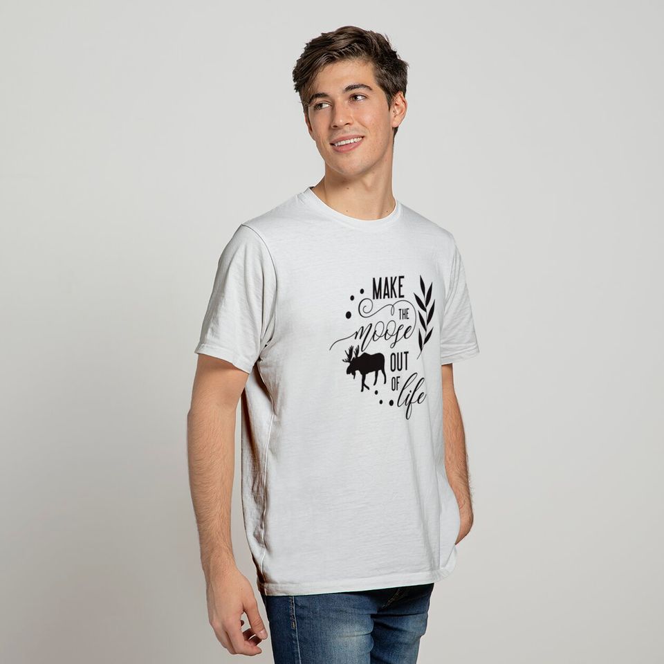 317 Moose antler reindeer gift deer hunt renos art T-shirt