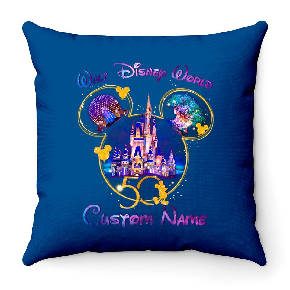 Personalized Disney 50th Anniversary Family Trip Matching Throw Pillow, Disney Trip 2022 Throw Pillows