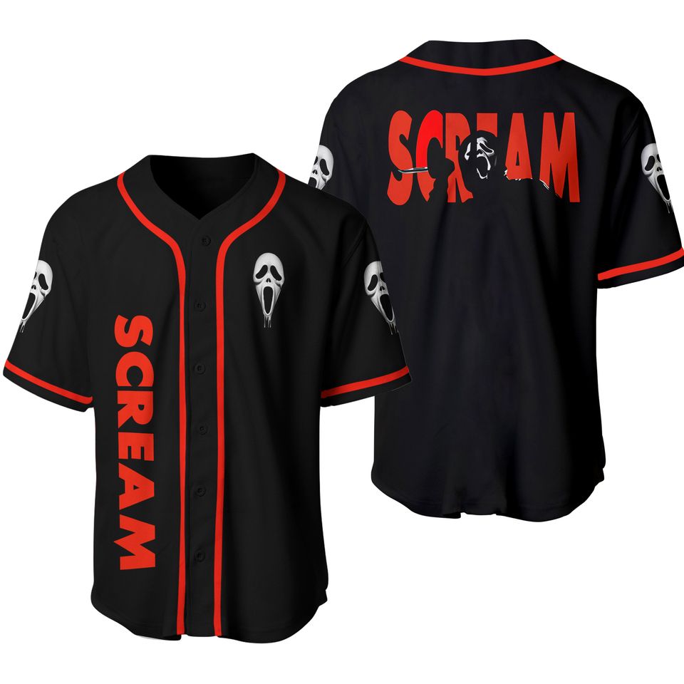 Horror Scream Baseball Jersey,Horror Scream  Baseball Jersey