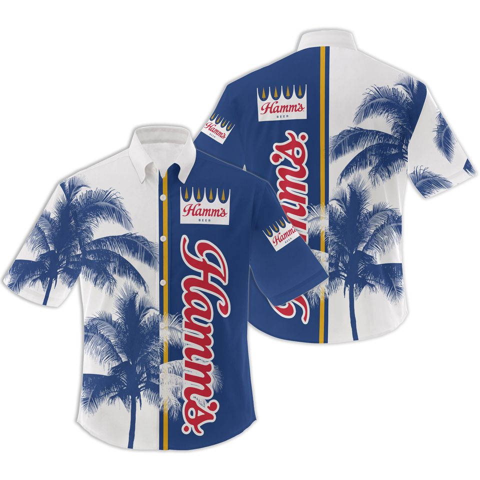 Hamms Beer Palm Tree Hawaiian Shirt
