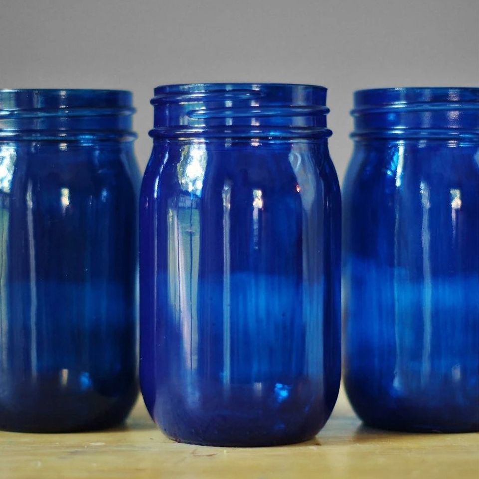 Handmade Cobalt Blue Glass Vase, Home Decor Product