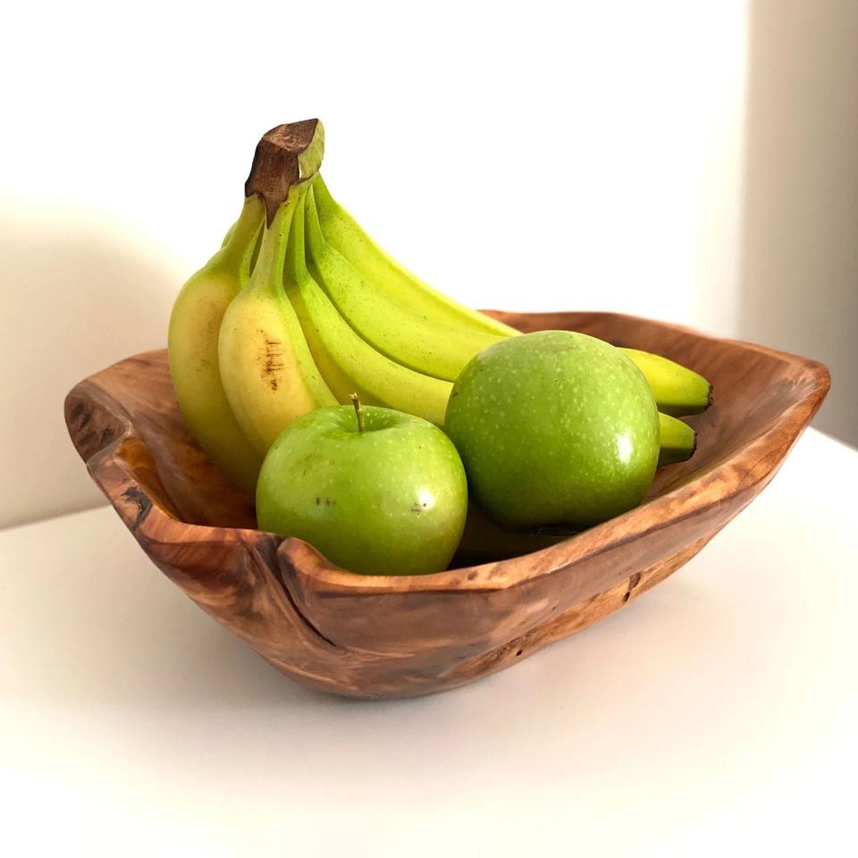 Handmade Wooden Bowls For Storing Fruits, Kitchen Decor Item